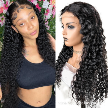 Wholesale Deep Wave Human Hair Wig Lace Front Wigs Brazilian Virgin Hair 4*4 Lace Closure Wigs for Black Women